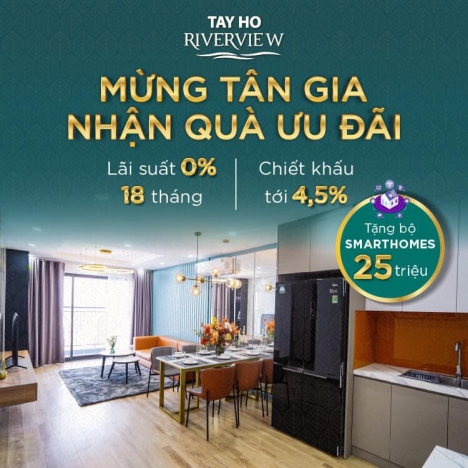 Chỉ 800 triệu, sở hữu ngay căn hộ 3PN chung cư Tây Hồ River View. LH: 0983 816 778