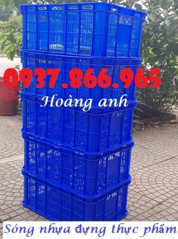 Thùng nhựa HS 018, sọt nhựa đựng thực phẩm sạch, sọt nhựa đựng trong may mặc
