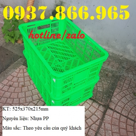 Thùng nhựa HS 018, sọt nhựa đựng thực phẩm sạch, sọt nhựa đựng trong may mặc