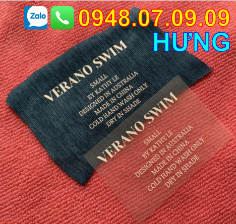 Nhãn ép nhiệt quần áo thể thao, quần áo thời trang (Toàn Quốc)