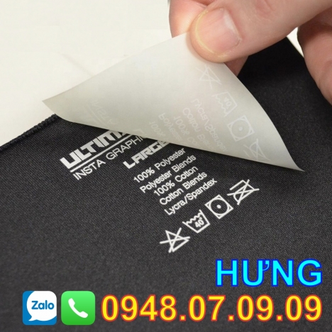 Nhãn ép nhiệt quần áo thể thao, quần áo thời trang (Toàn Quốc)