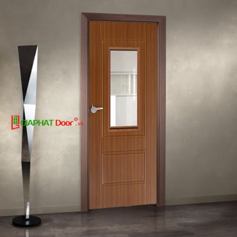 Mẫu Cửa Nhựa Hàn Quốc Phủ Vân Gỗ có Ô Kính giá chỉ từ 3.200.000vnd/bộ