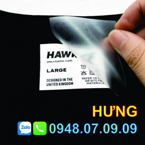 Nhãn ép nhiệt quần áo thể thao, quần áo thời trang (Toàn Quốc)