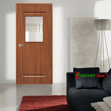Mẫu Cửa Nhựa Hàn Quốc Phủ Vân Gỗ có Ô Kính giá chỉ từ 3.200.000vnd/bộ
