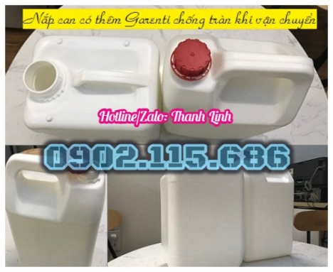 Can nhựa đựng hóa chất, can nhựa, can nhựa 5 lít, can nhựa có garenty, can nhựa trắng 5 lít, can nhự
