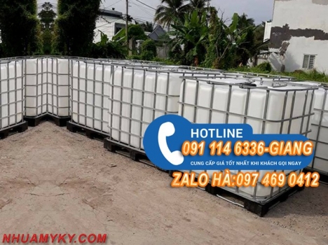 Bán bồn nhựa IBC mới 1000 lít, khung sắt mạ kẽm giá rẻ nhất tại HCM