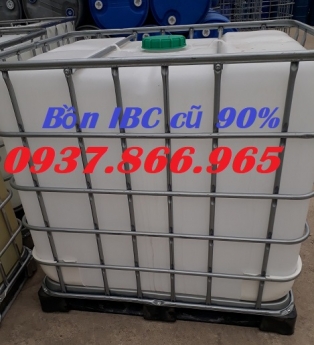 Bồn nhựa màu trắng đã qua sử dụng, tank nhựa cũ, tank nhựa dùng đựng hóa chất