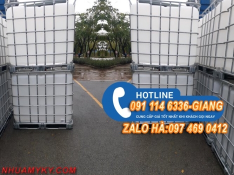Bán bồn nhựa IBC mới 1000 lít, khung sắt mạ kẽm giá rẻ nhất tại HCM