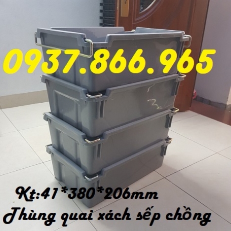 Thùng nhựa A2 giá tốt, thùng nhựa công nghiệp, sóng nhựa bít quai sắt