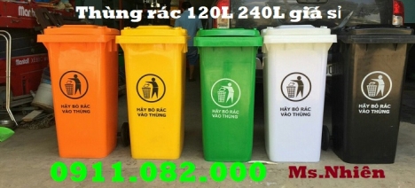 Sỉ lẻ thùng rác tại đồng tháp - thùng rác 120L 240L giá rẻ-lh 0911082000