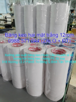 Băng keo hai mặt trắng 48mm - 6,2m