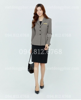 Mẫu đồng phục lễ tân nữ sang trọng mà chuyên nghiệp tại VIỆT ĐỒNG PHỤC