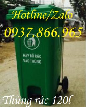 Thùng rác 120l có chân đạp, thùng rác tại các khu công nghiệp, thùng rác đạp chân