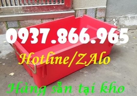 Hộp nhựa có quai sắt, thùng nhựa xếp chồng , khay nhựa đựng đồ cơ khí, khay A2