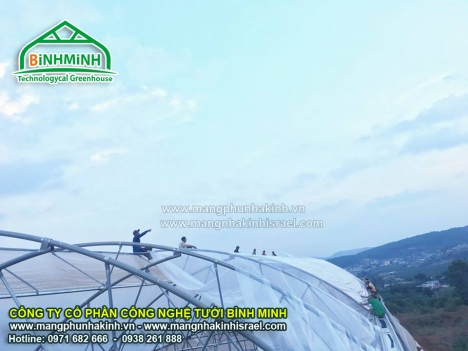 Quy trình xây dựng nhà màng nhà kính, vật liệu làm nhà kính trồng rau,nilon làm nhà kính