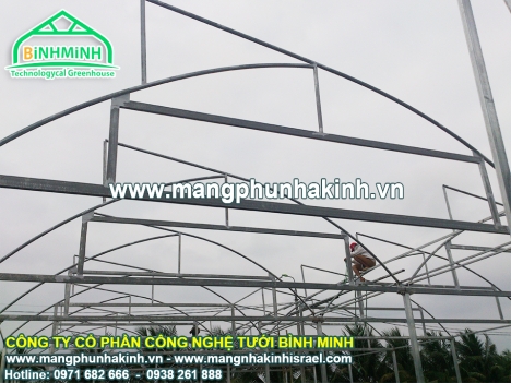 Quy trình xây dựng nhà màng nhà kính, vật liệu làm nhà kính trồng rau,nilon làm nhà kính
