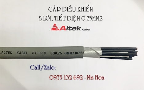 Cáp tín hiệu 8x1.0, cáp điều khiển 8x1.0 Altek Kabel
