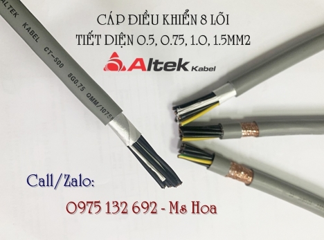 Cáp tín hiệu 8x1.0, cáp điều khiển 8x1.0 Altek Kabel