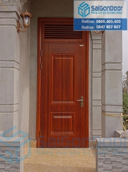 Cửa thép vân gỗ lắp cho phòng ngủ, cửa chính, ban công bền đẹp