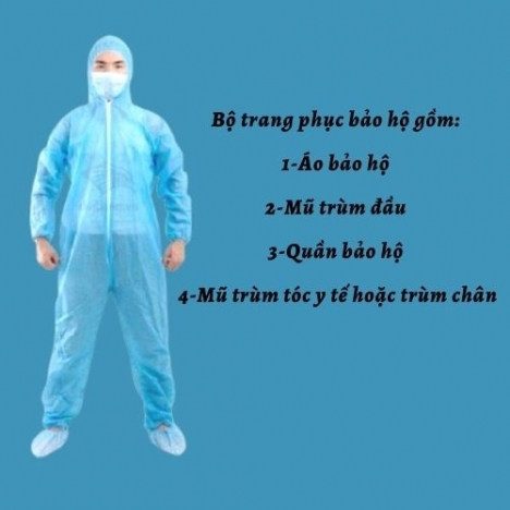 Bộ đồ bảo hộ y tế phòng chống dịch, đồ bảo hộ y tế 4 món
