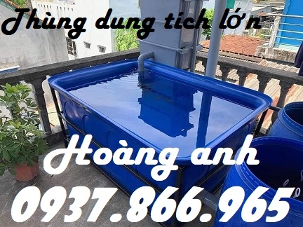 Thùng nhựa trồng sen, thùng nhựa HDPE dung tích lớn, giá thùng nhựa hình chữ nhật