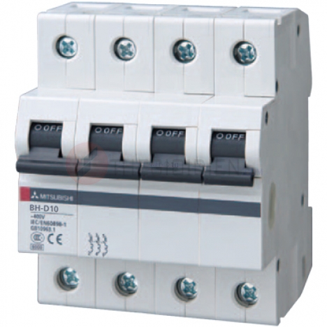Aptomat MCB 4 pha 10kA Mitsubishi BH-D10 4P 13A