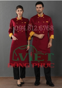 Mẫu dong phuc nha bep kiểu dáng Hàn Quốc mới nhất hiện nay