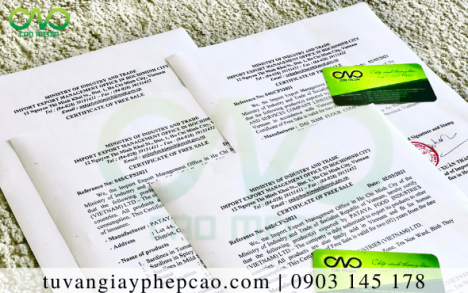 Xin giấy phép lưu hành tự do CFS sản phẩm rượu