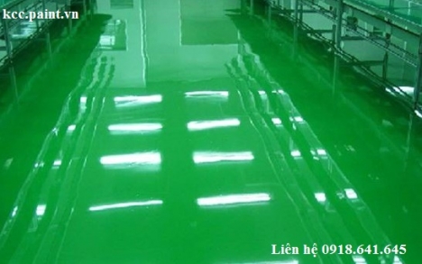 sơn EPOXY kháng axit nền nhà xưởng tự phẳng màu D80680 xám đậm