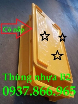 Thùng nhựa có nắp, hộp nhựa B2,khay nhựa đựng đồ cơ khí, hộp nhựa