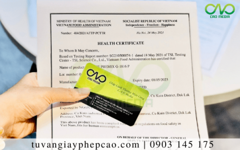 Làm giấy chứng nhận health certificate pate đóng hộp xuất khẩu