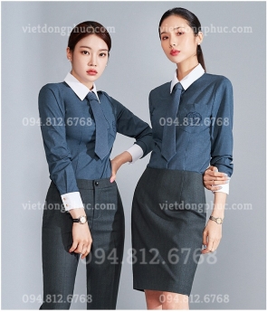 Mẫu sơ mi đồng phục công sở thời trang, cao cấp hiện đang được yêu thích nhất