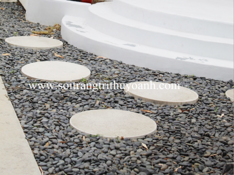 Sỏi đen bóng rải hồ bơi, phòng tắm