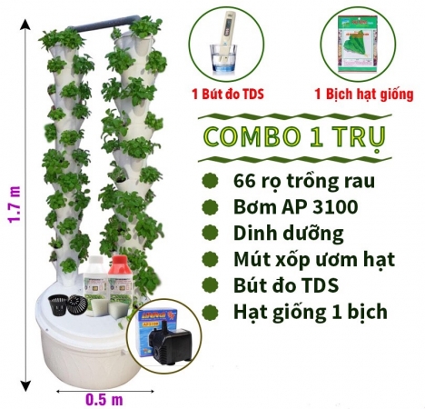 Thủy canh trụ đứng trồng rau