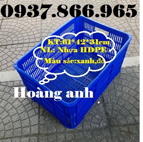 Thùng nhựa cao 31, sóng nhựa hở dùng đựng hàng nông sản,sọt nhựa đựng rau củ