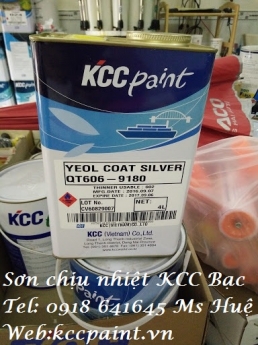 cửa hàng sơn chịu nhiệt kc qt606-9180 màu đen, màu bạc