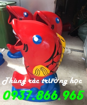 Thùng rác trong trường mầm non, cung cấp thùng rác hình thú trong công viên, thùng rác trong khu ngh