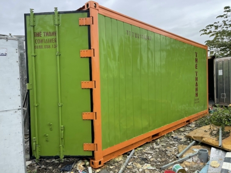 bán container lạnh 20feet sơn mới xanh chuối