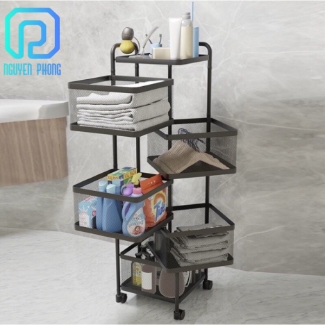 Kệ sắt tròn đa năng xoay 360 độ, kệ nhà bếp, kệ xoay đa năng sơn tĩnh điện bền bỉ, thiết kế hiện đại