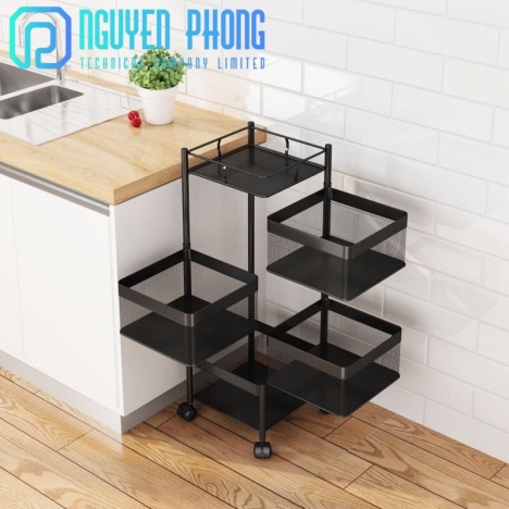 Kệ sắt tròn đa năng xoay 360 độ, kệ nhà bếp, kệ xoay đa năng sơn tĩnh điện bền bỉ, thiết kế hiện đại
