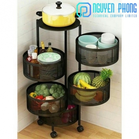 Kệ sắt tròn đa năng xoay 360 độ, kệ nhà bếp, kệ xoay đa năng sơn tĩnh điện bền bỉ, thiết kế hiện đại