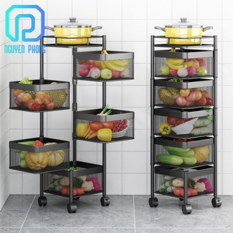 Kệ sắt tròn đa năng xoay 360 độ, kệ nhà bếp, kệ xoay đa năng sơn tĩnh điện bền bỉ, thiết kế hiện đại