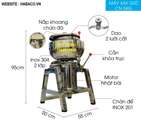 Máy xay giò chả Hà Bắc 0983278686