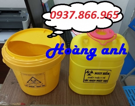 Xô nhựa y tế có quai xách, xô nhựa đựng bông gạc y tế, xô nhựa đựng kim tiêm