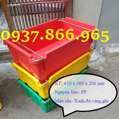 Thùng nhựa quai sắt giá sỉ, thùng nhựa đặc, thùng nhựa cơ khí, khay nhựa