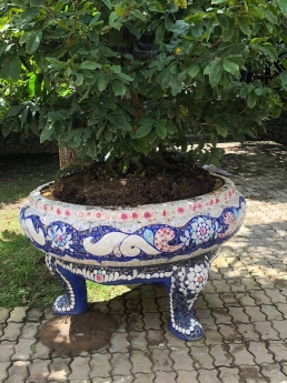 Chậu hoa chậu cảnh chậu hoa dán miễng , ghép sành sứ chậu to