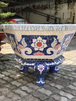 Chậu hoa chậu cảnh chậu hoa dán miễng , ghép sành sứ chậu to