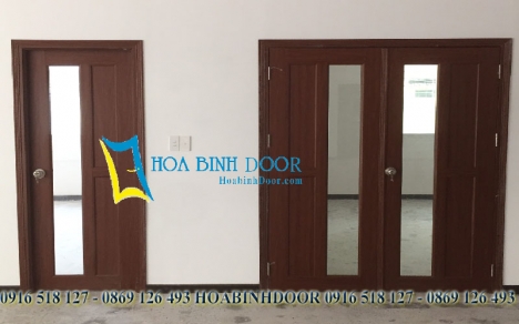 Cửa Nhựa Loại 1 Giả Gỗ Đài Loan Ghép Thanh 1 cánh và 2 cánh
