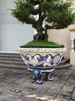 Chậu hoa chậu cảnh chậu hoa dán miễng , ghép sành sứ chậu to