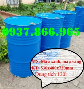 Phuy sắt cũ đựng dầu, thùng phuy mới, phuy cũ 220l nắp kín